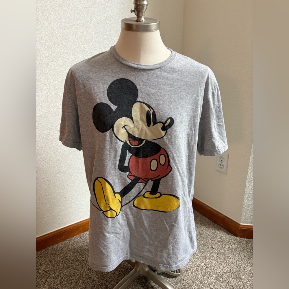 Disney Mickey Mouse Gray‎ T-Shirt Vintage Look Men’s Unisex Size L